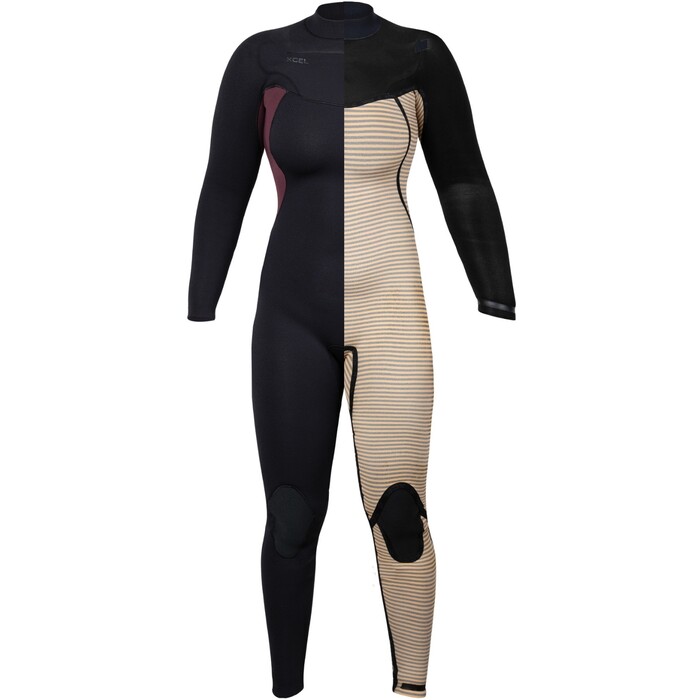 2024 Xcel Womens Comp+ 5/4mm Chest Zip Wetsuit WN54CPC4BK - Black